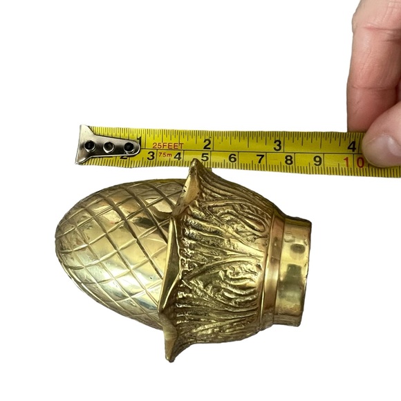 Retro cast brass finials curtain home decor mcm classic gold decorations acorn - Picture 3 of 5